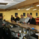 The set up team testing the tap system