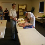 The last tray of sandwiches is finished