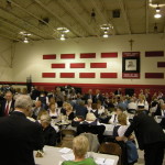 The competition was in the gym of the Christ Child Academy