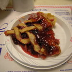 I didn't get a picture of the lefse (which was quite good) but here's dessert: pie. I choose the cherry pie which was very good.