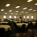 The set up crew is finished with the hall...