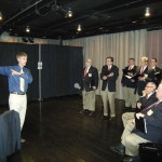 Garrett explains that we will have to go on stage to perform; leaving the Korbel behind...