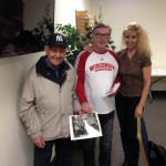 Paul and Dorothy with Mel; the photo is of Paul's German exchange student group