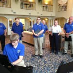 We warmed up in the large room at the Charleston House. We've performed in this room on earlier visits.