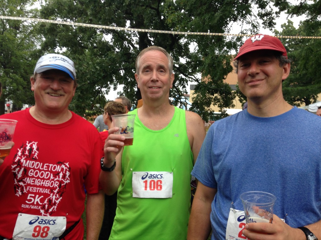 After the race we made the usual stop at the beer tent to replenish fluids.