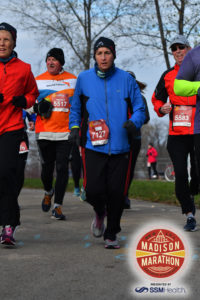 At Tenney Park, just past mile 11.