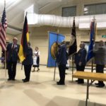 The beginning of the Parade of Flags getting into position.